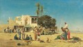 Market At The Edges Of The Nile - Victor Pierre Huguet