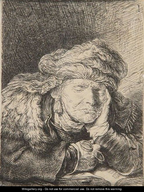 Old Woman Sleeping - Rembrandt Van Rijn