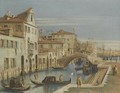 Venice, A View Of A Canal With Gondoliers - (after) (Giovanni Antonio Canal) Canaletto