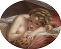 Young Woman Resting On A Leopard Skin - French School