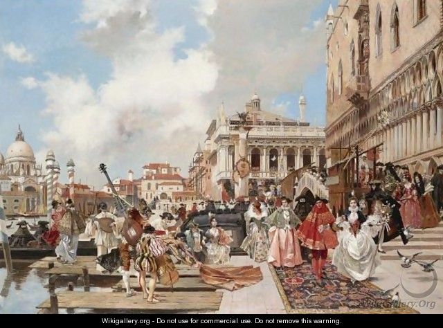 The Carnival, Venice - Francois Flameng