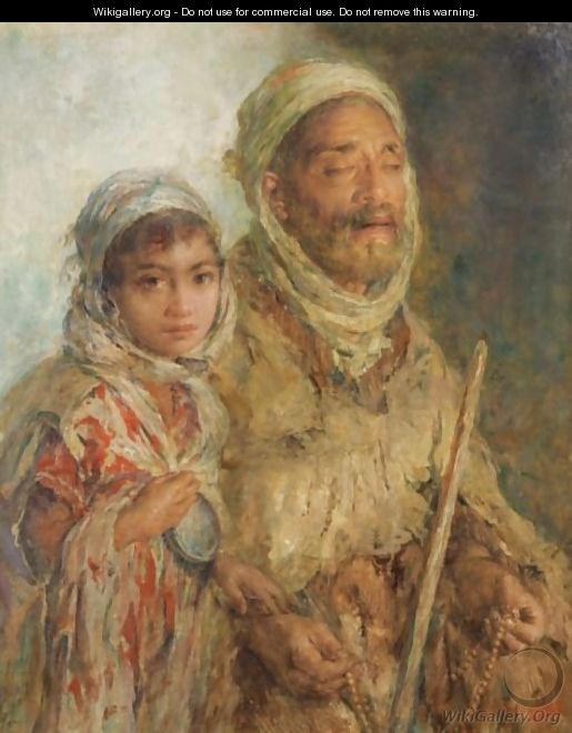 Beggar And Little Girl - Edward Verschaffelt