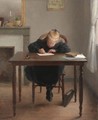 Fillette Redigeant Ses Devoirs - Louise Mercier