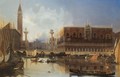 Vue De La Piazzetta San Marco Et Du Palais Ducal De Venise - Eugene Napoleon Flandin