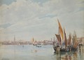 Boats On The Lagoon With The Doge's Palace In The Distance - Antonietta Brandeis