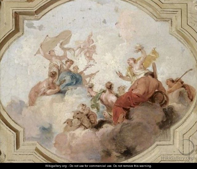 An Allegorical Representation With The Fates And Mercury - Jacob de Wit