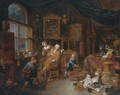 A Doctor's Interior With A Doctor Treating A Patient's Ankle, Together With A Woman Offering A Drink And A Little Boy Nearby - Jan Josef, the Elder Horemans