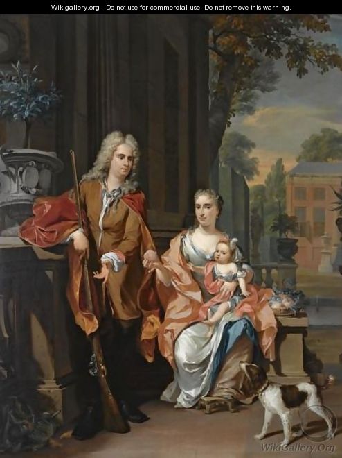 A Family Portrait Of Johan Diederik Pompe Van Meerdervoort (1697-1749) - Nicolaes Verkolje