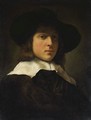 A Portrait Of A Young Man Wearing A Hat And White Ruff - Govert Teunisz. Flinck