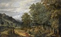 A Wooded Landscape With Travellers On A Path - Netherlandish School