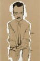 Portrait Of Eduard Kosmack, Frontal, With Clasped Hands - Egon Schiele