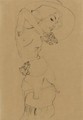Standing Nude With Large Hat (Gertrude Schiele) - Egon Schiele