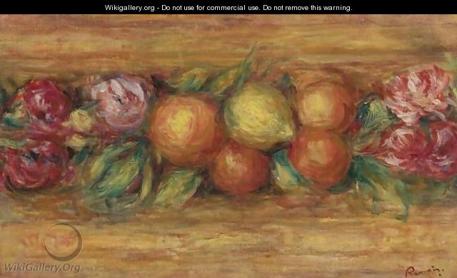Panneau De Fruits Et Fleurs - Pierre Auguste Renoir