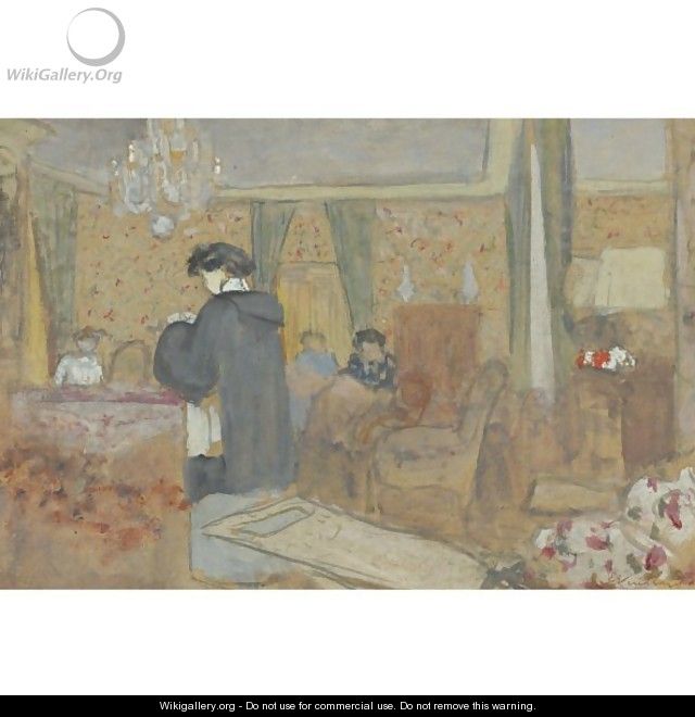Femmes Dans Le Salon A La Terrasse A Vasouy - Edouard (Jean-Edouard) Vuillard