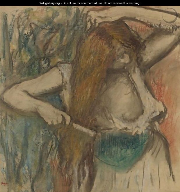 Femme Se Coiffant - Edgar Degas