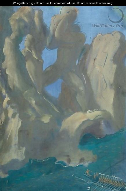 Polyphemus Throwing Boulders - Alexander Evgenievich Yakovlev