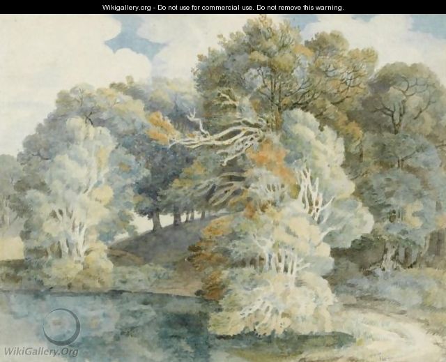 Trees By The Lake, Peamore Park, Near Exeter - Francis Towne