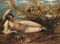 A Young Woman Reclining On A Fur Rug - William Etty