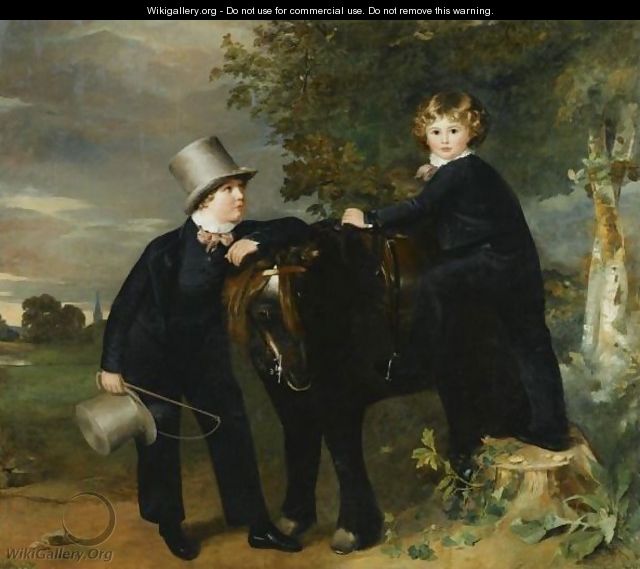 Portrait Of James Arthur Taylor (1817-1889) And His Brother, John Samuel (1819-1831) - (after) Ramsay Richard Reinagle
