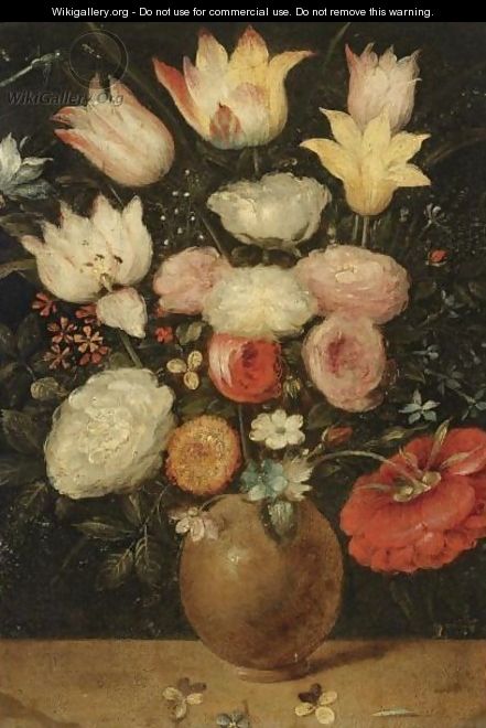 A Still Life Of Various Flowers In A Vase - (after) Jan The Elder Brueghel