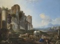 Italian Landscape With A Shepherdess And Ruins - Anthonie Goubau