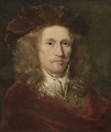 Portrait Of A Gentleman, Head And Shoulders, Wearing A Red Embroidered Cap, A Brown Doublet And A Red Cloak - Ferdinand Bol