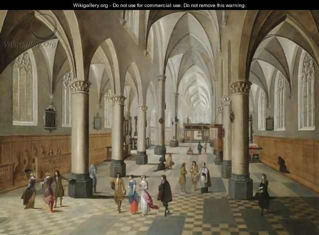 A Cathedral Interior With Figures - Pieter the Elder Neefs