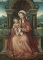 The Virgin And Child Enthroned - (after) Quinten Metsys
