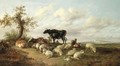 Cattle, Sheep And Goats In A Canterbury Meadow - Thomas Sidney Cooper