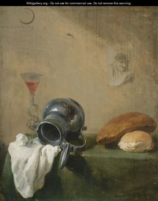 Still Life Of An Overturned Jug - David The Younger Teniers