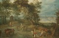 Antwerplandscape With Figures On A Road Through A Wood - (after) Jan The Elder Brueghel