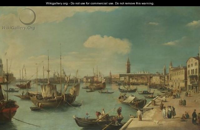 Venice, A View Along The Riva Degli Schiavoni Looking West With The Dogana And The Church Of Santa Maria Della Salute In The Distance, And The Church Of San Giorgio Maggiore At The Extreme Left - (after) (Giovanni Antonio Canal) Canaletto