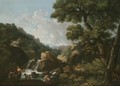 A Wooded River Landscape With Fishermen - Andrea Locatelli