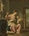 The Madonna Sewing With The Christ Child - Francesco Trevisani
