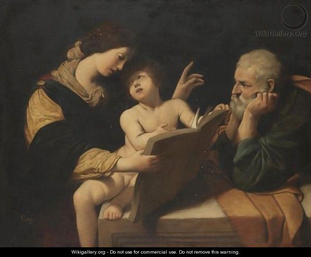 Holy Family With The Madonna Teaching The Christ Child To Read - Lionello Spada