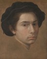 Head Of A Young Man Wearing A Black Beret - North-Italian School