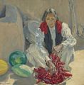 Stringing Chili Peppers - Walter Ufer