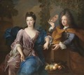 Portrait Of A Lady And A Gentleman, Said To Be Philippe II, Duc D'Orleans (1674-1723) - Pierre Gobert