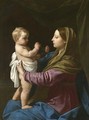 The Madonna And Child Holding A Rosary Crucifix And A Rose ('Madonna Della Rosa') - Simone Cantarini (Pesarese)