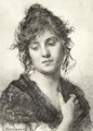 Portrait Of A Young Woman - Alexei Alexeivich Harlamoff