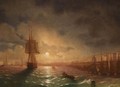 View Of Odessa On A Moonlit Night - (after) Ivan Konstantinovich Aivazovsky