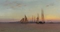 Sailboats At Sunset - Francis Augustus Silva