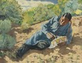 Indian Playing A Drum - Walter Ufer