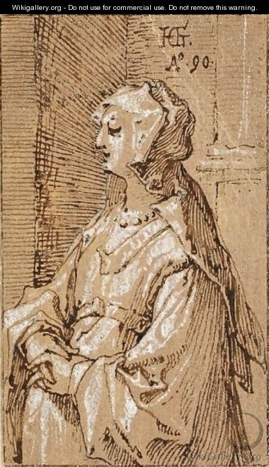 Standing Woman With A Veil - Hendrick Goltzius