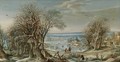 A View Of The Abbey Of Groenendael Near Brussels In Winter - Denys Van Alsloot