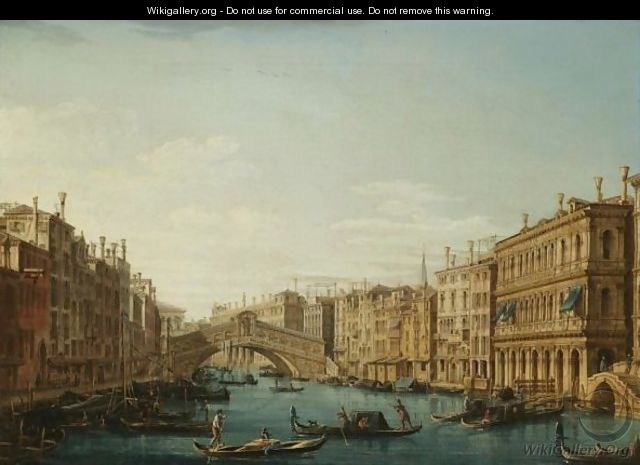 Venice, A View Of The Grand Canal Looking North Towards Rialto - Pietro Bellotti