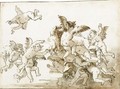 A Group Of Putti Playing In The Clouds - Giovanni Domenico Tiepolo