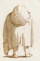 Caricature Of A Man Wearing A Large Wig And A Heavy Cloak Seen From Behind - Giovanni Battista Tiepolo