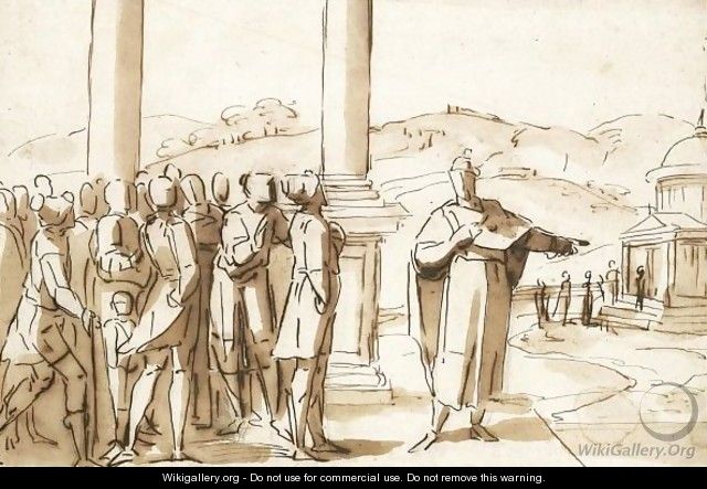 Tiresias Inviting The People Of Thebes To Make Offerings To Latona - Luca Cambiaso