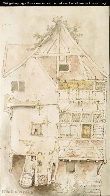 Study Of A Tall, But Ramshackle Gabled House - Cornelis Dusart